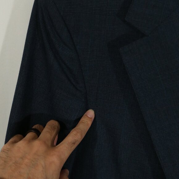 Brooks Brothers 100% Wool 2-Piece Suit 42R Navy Check Made in USA As-Is - Picture 13 of 15